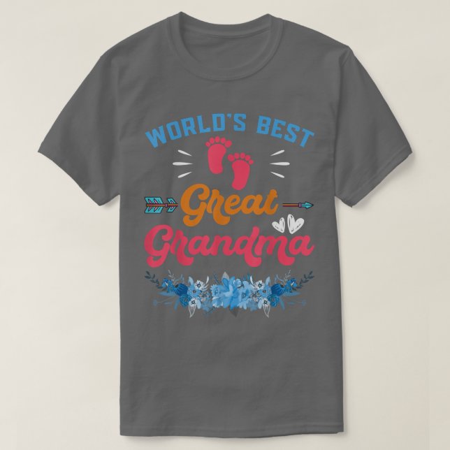 World's Best Great Grandma  Promoted To Great Gran T-Shirt (Design Front)