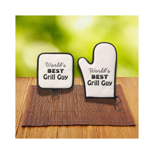 World's Best Grill Guy Men's Oven Mitt & Pot Holder Set