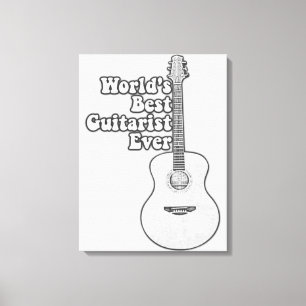 World's best guitarist ever. black and white canvas print