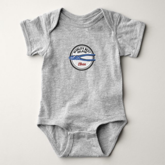 World's Best Helper Baby Boy Bodysuit (Front)