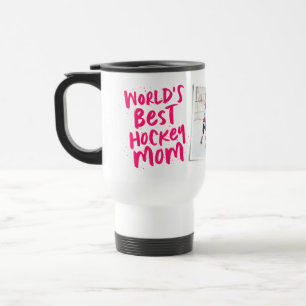 World's best hockey mum pink photo travel mug
