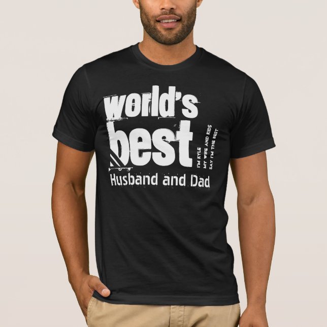 World's Best Husband and Dad X17A BLACK T-Shirt (Front)