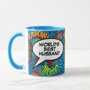 World's Best Husband Fun Retro Comic Book Pop Art Mug