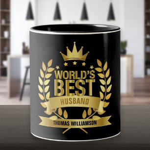World's Best Husband Gold Black Two-Tone Coffee Mug