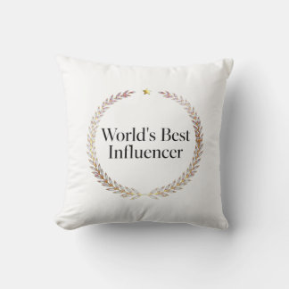 World's Best Influencer T-Shirt Funny Content Crea Cushion