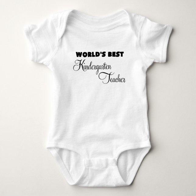 worlds best kindergarten teacher.png baby bodysuit (Front)