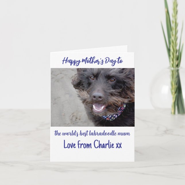 World's best labradoodle mum mother's day card (Front)
