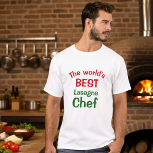 World's Best Lasagne Chef - red white green T-Shirt