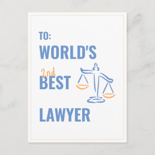 World's best Lawyer. Colleague gift idea. Attorney Postcard