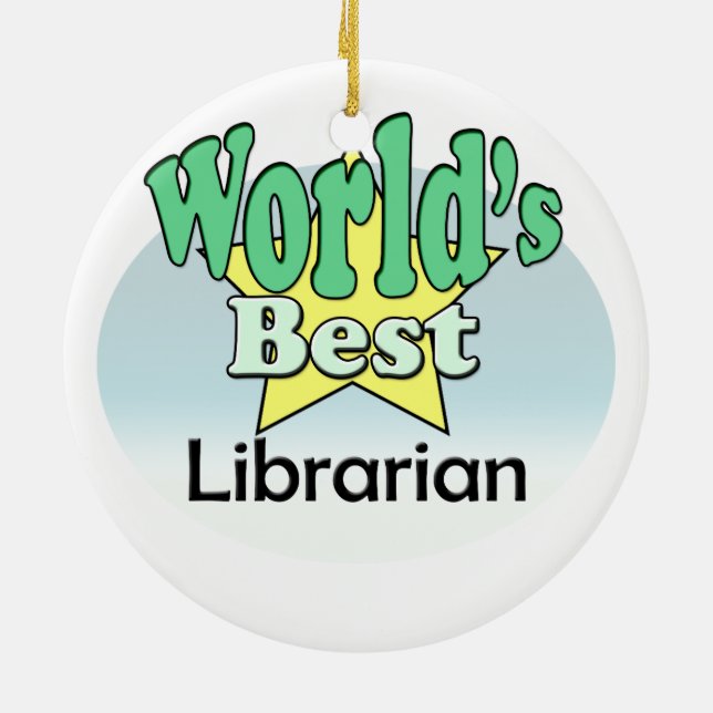 World's best Librarian Ceramic Tree Decoration (Back)