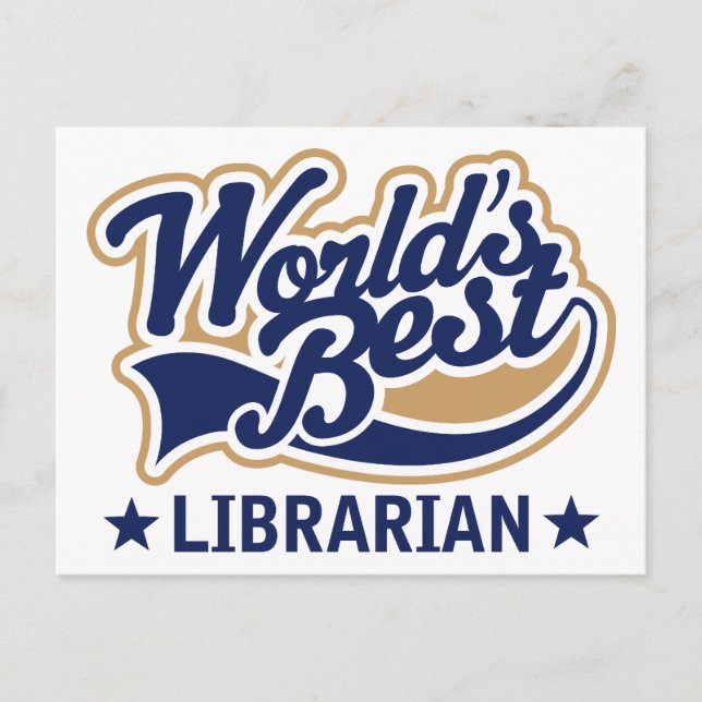 Worlds Best Librarian Gift Postcard (Front)