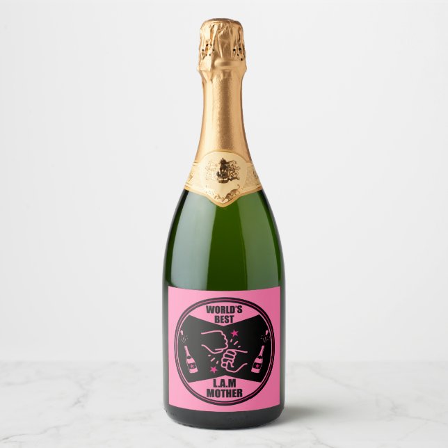 World's Best Like A Mother Sparkling Wine Label (Front)