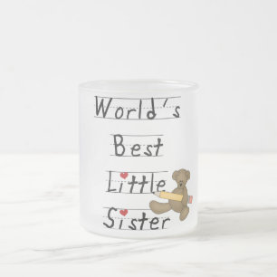 World's Best Little Sister Tshirts and Gifts Frosted Glass Coffee Mug