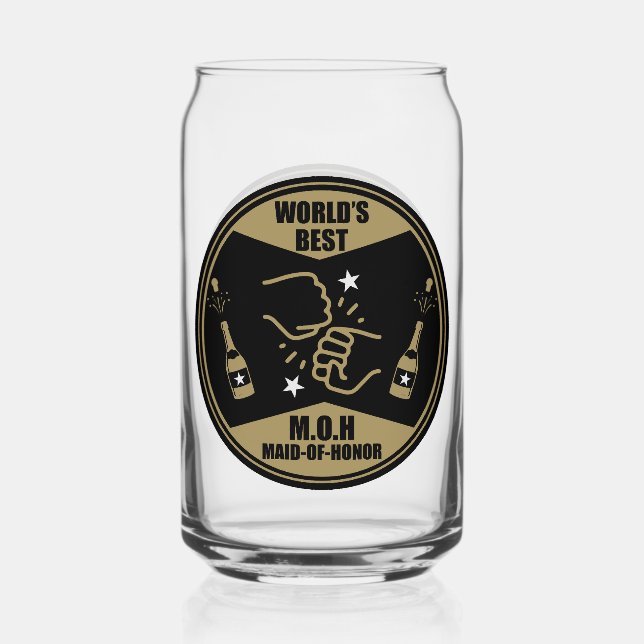 World's Best Maid Of Honour Can Glass (Front)