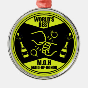 World's Best Maid Of Honour Metal Tree Decoration