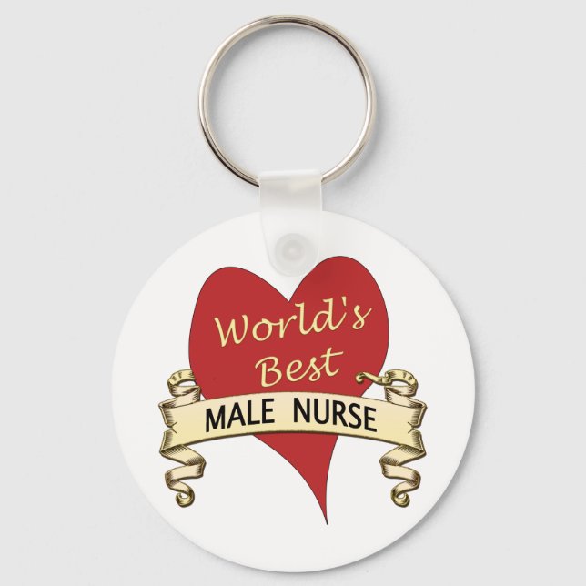 World's Best Male Nurse Key Ring (Front)
