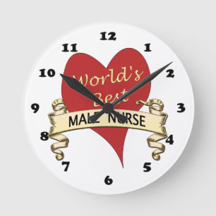 World's Best Male Nurse Round Clock