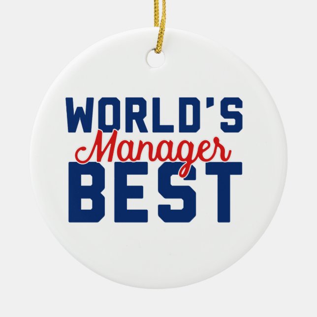 World's Best Manager Ceramic Tree Decoration (Front)