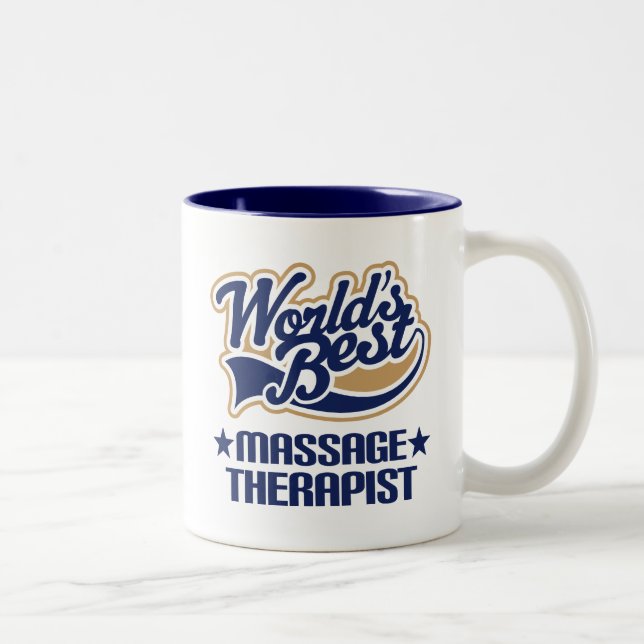 Worlds Best Massage Therapist Two-Tone Coffee Mug (Right)