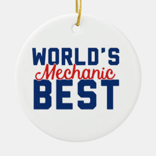 World's Best Mechanic Ceramic Tree Decoration