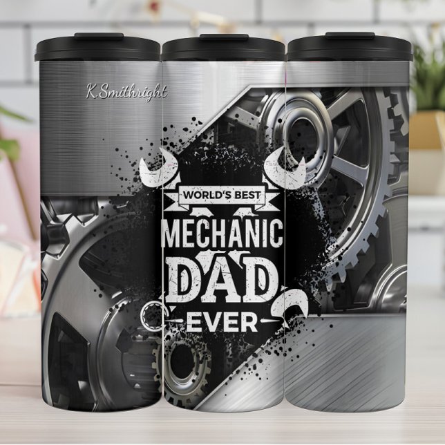 World's Best Mechanic Dad Gears Thermal Tumbler (Creator Uploaded)