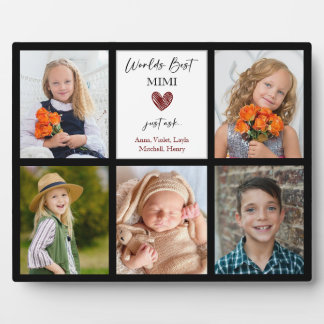 World's Best Mimi Grandmother Gift Photo Black Plaque