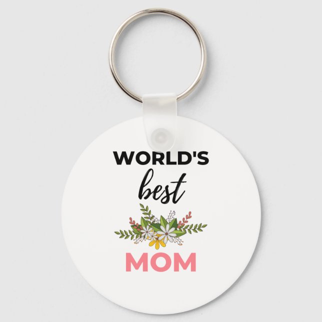 World's Best Mom black Key Ring (Front)