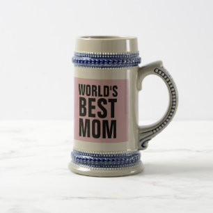 WORLD'S BEST MOM COFFEE PINK  BEER STEIN