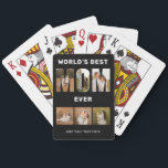 World's Best Mom Custom 6 Photo Black Playing Cards<br><div class="desc">Surprise her with a hand she’ll always cherish with our World’s Best Mom Ever Custom 6 Photo Black Poker Cards. Add six favorite photos to create a heartfelt, one-of-a-kind deck that celebrates Mom in the sweetest way. Perfect for Mother’s Day, birthdays, or just because - a fun and meaningful gift...</div>