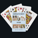 World's Best Mom Custom 6 Photo Blue Poker Cards<br><div class="desc">Surprise her with a hand she’ll always cherish with our World’s Best Mom Ever Custom 6 Photo Blue Poker Cards. Add six favorite photos to create a heartfelt, one-of-a-kind deck that celebrates Mom in the sweetest way. Perfect for Mother’s Day, birthdays, or just because - a fun and meaningful gift...</div>