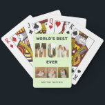 World's Best Mom Custom 6 Photo Green Playing Cards<br><div class="desc">Surprise her with a hand she’ll always cherish with our World’s Best Mom Ever Custom 6 Photo Green Poker Cards. Add six favorite photos to create a heartfelt, one-of-a-kind deck that celebrates Mom in the sweetest way. Perfect for Mother’s Day, birthdays, or just because - a fun and meaningful gift...</div>