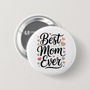 World's Best Mom Diamonds 6 Cm Round Badge