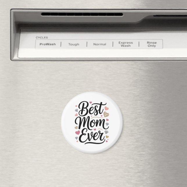 World's Best Mom Diamonds Magnet (In Situ (Dishwasher))