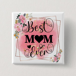 Worlds Best Mom Elegant Mother's Birthday Gift 15 Cm Square Badge