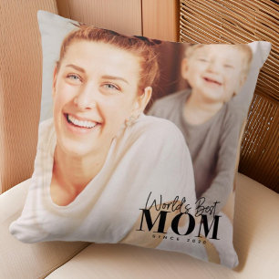 World's Best Mom Since 20XX Modern Photo Cushion