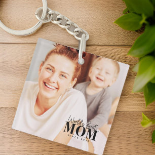 World's Best Mom Since 20XX Modern Photo Key Ring