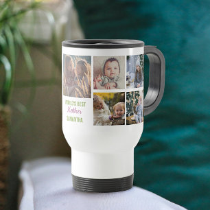 World's Best Mother Instagram Photo Collage Name Travel Mug