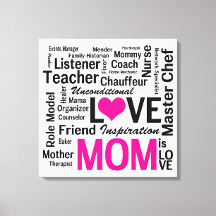 World's Best Mum, Amazing 24-7 Multitasker Canvas Print