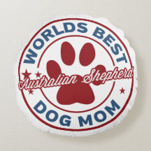Worlds Best Mum Australian Shepherd Paw Print