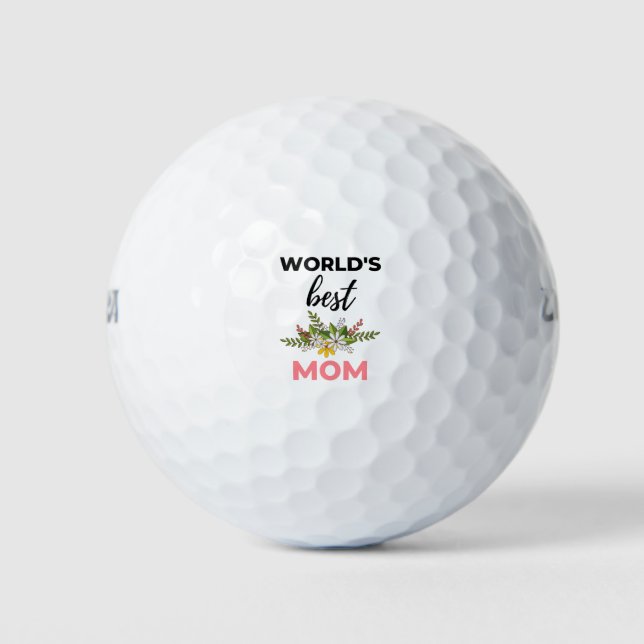 World's Best Mum black Golf Balls (Front)