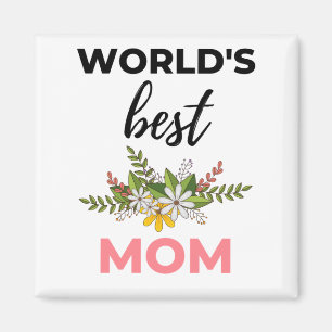 World's Best Mum black Magnet