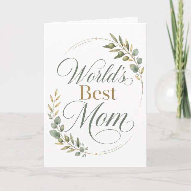 World's Best Mum Botanical Mother's Day Card (Front)