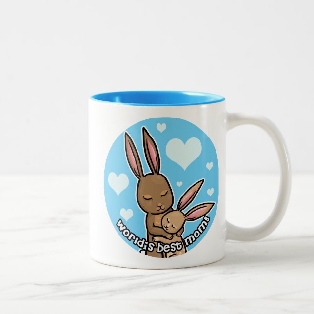 Worlds best Mum Bunny Two-Tone Coffee Mug (Right)