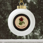 World's Best Mum Burgundy Rose on Black Harlequin Ceramic Ball Christmas Ornament<br><div class="desc">Do you want to show Mum just how great she is? This design features a dark burgundy rose on a golden coloured background with the text "World's Best Mum." You can customise the text if you want. The design is bordered in burgundy and set against a black and gold harlequin...</div>