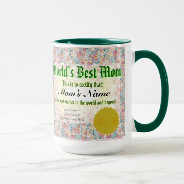 World's Best Mum Certificate Mug (Right)