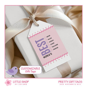 Worlds Best Mum Checklist Mother's Day Gift Tags