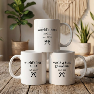 World's Best Mum   Custom Modern Script New Mum Coffee Mug