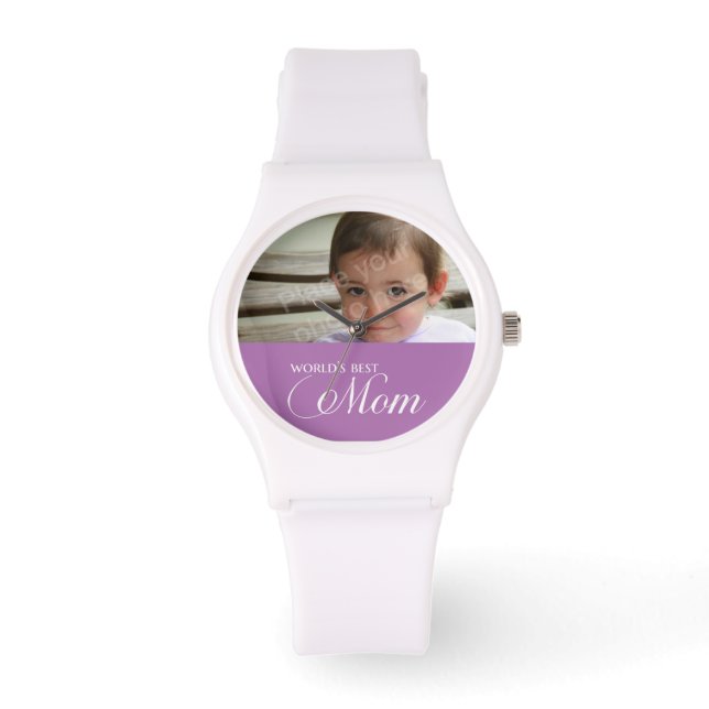 World's Best Mum custom photo Watch (Front)