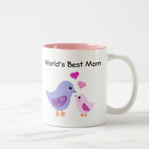 World's best mum cute bird & chick mug