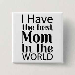 Worlds Best Mum Elegant Black and White Script 15 Cm Square Badge